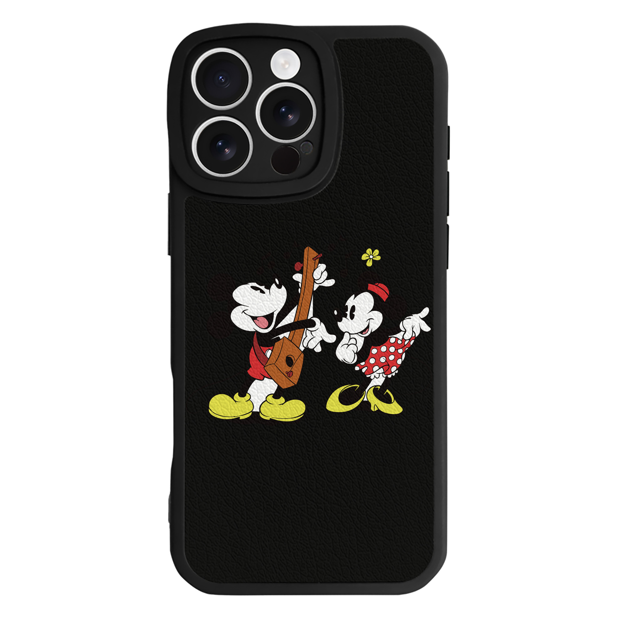 （画像用） ミッキーマウス Mickey Mouse 【iPhone 16シリーズ対応】シリコンスマホケース（レザー調） 材質：シリコン